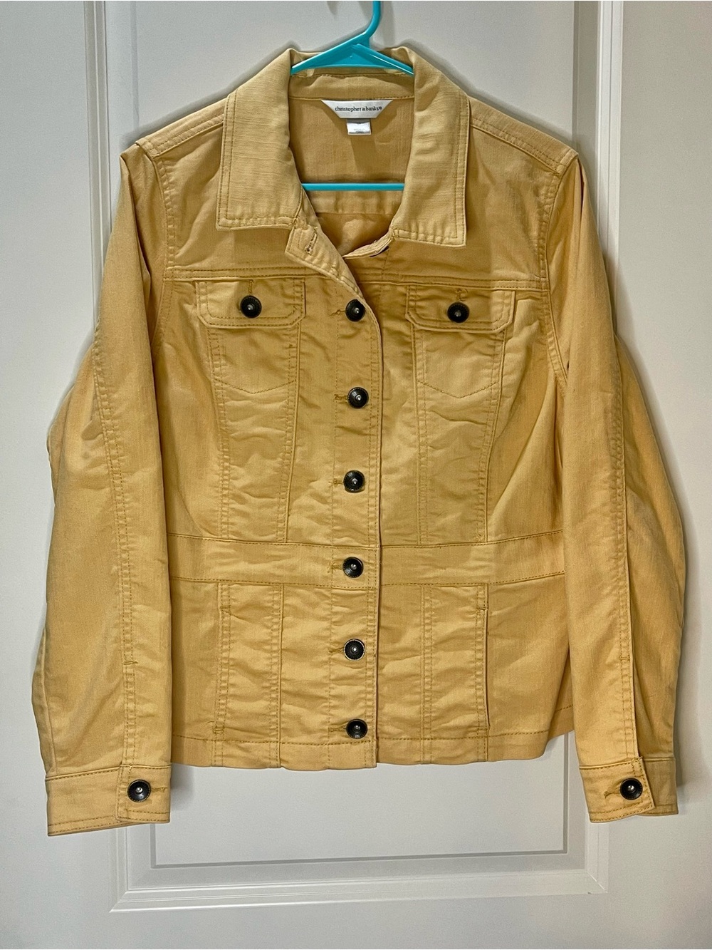 Christopher & Banks Golden Yellow Jean Jacket with Stretch M
